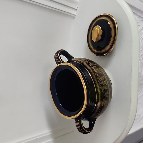 Spyropoulos creamer and sugar 24 k gold made in Greece. - Picture 5 of 8